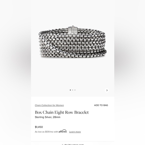 David yurman Box Chain Eight Row Bracelet
Sterling Silver, 28mm - Picture 11 of 12